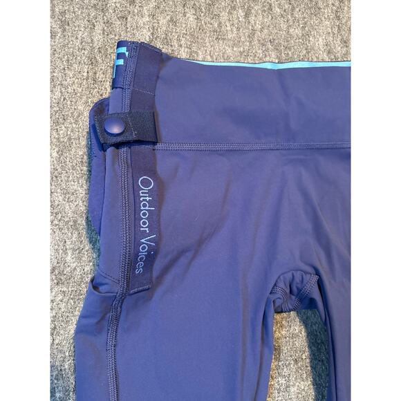 Outdoor Voices x Disney Goofy Lime Blue Leggings With Pouch Size Small - Picture 2 of 7